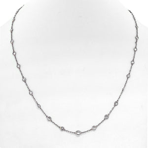 Platinum 4.37cts Old Cut Diamonds by the Yard Necklace