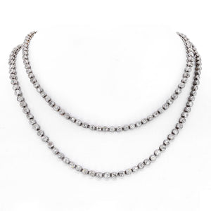 Platinum 30 Carats Old Cut Diamond Chain Necklace