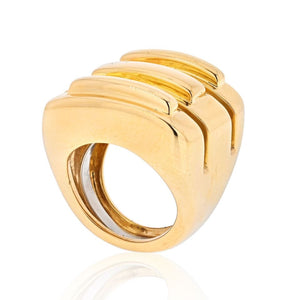 David Webb 18K Yellow Gold Three Section High Polished Ring