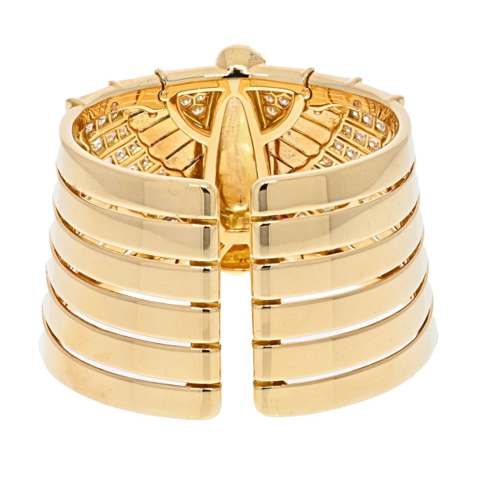 Cartier 18K Yellow Gold Egyptian Horus Falcon Bracelet - The Back Vault