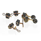 David Webb Yellow Gold Black Panther Mens Suit Set Cuff Links - The Back Vault