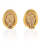 Van Cleef & Arpels 18K Yellow Gold Pave Round Diamond Cluster Earrings - The Back Vault