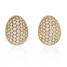 Van Cleef & Arpels 18K Yellow Gold Pave Round Diamond Cluster Earrings - The Back Vault