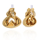 Marina B. 18K Yellow Gold Brushed Finish Door Knockers Earrings - The Back Vault