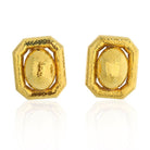 David Webb Yellow Gold Articulated Geometrical Ancient World clip On Earrings - The Back Vault