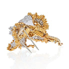 David Webb Platinum & 18K Yellow Gold Tremblant Diamond Flower Brooch - The Back Vault