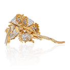 David Webb Platinum & 18K Yellow Gold Tremblant Diamond Flower Brooch - The Back Vault