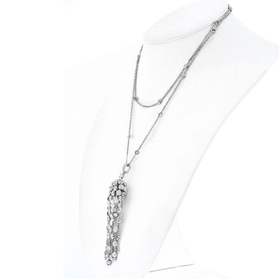 Cartier 18K White Gold L'egers Diamants Spotlight Necklace - The Back Vault