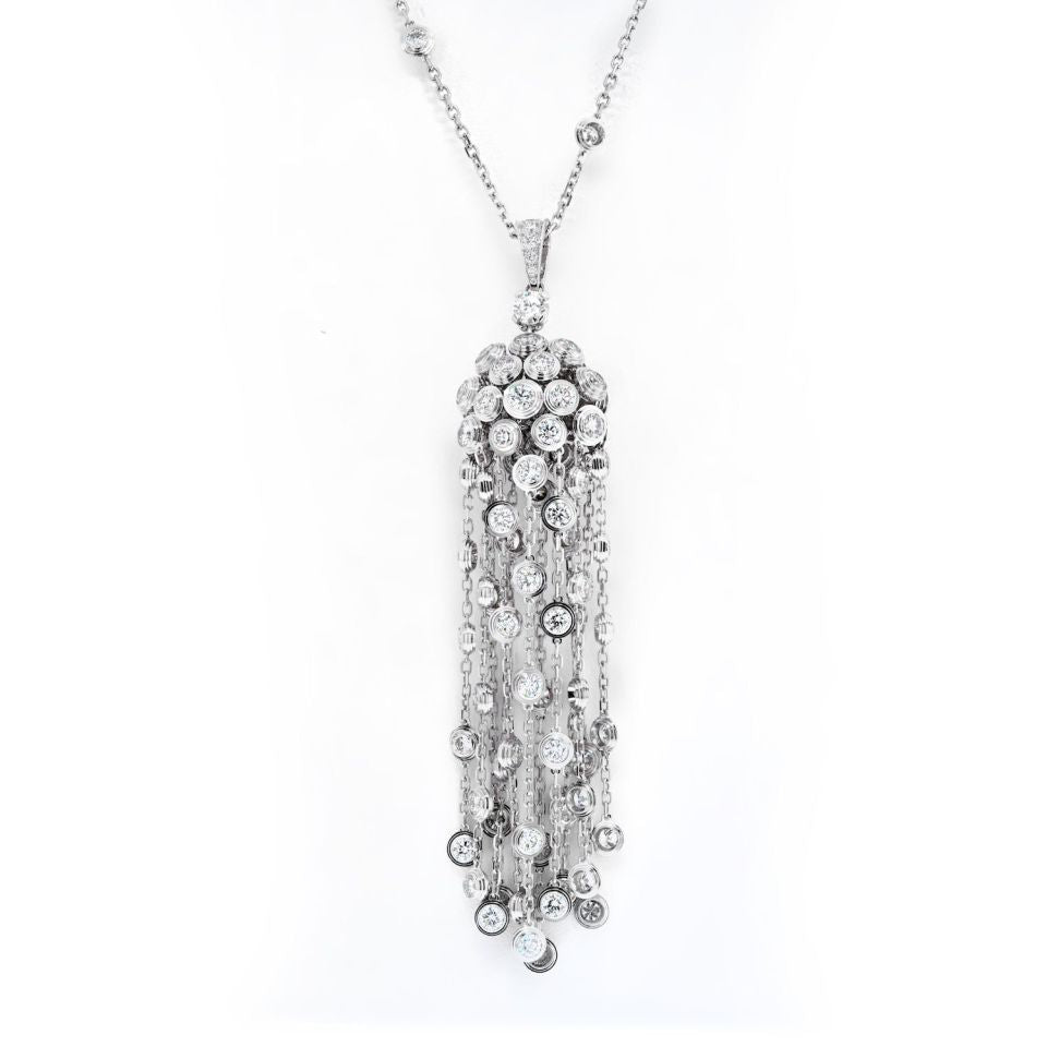 Cartier 18K White Gold L'egers Diamants Spotlight Necklace - The Back Vault