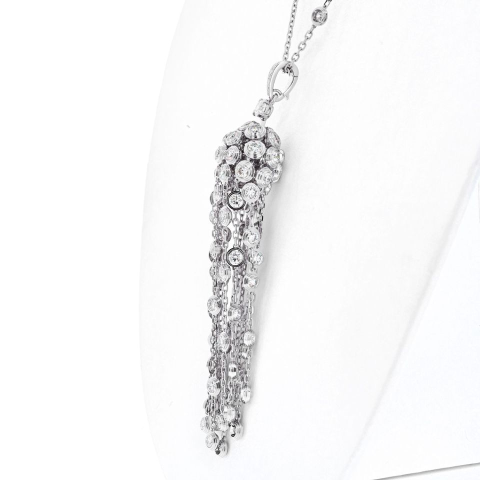 Cartier 18K White Gold L'egers Diamants Spotlight Necklace - The Back Vault