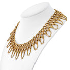 18K Yellow Gold 16 Carats Diamond Collar Bib Necklace - The Back Vault