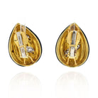 David Webb 18K Yellow Gold Black Enamel And Diamond Tear Drop Earrings - The Back Vault