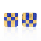 Tiffany & Co. 18K Yellow Gold 1982 Cummings Lapis Earrings - The Back Vault