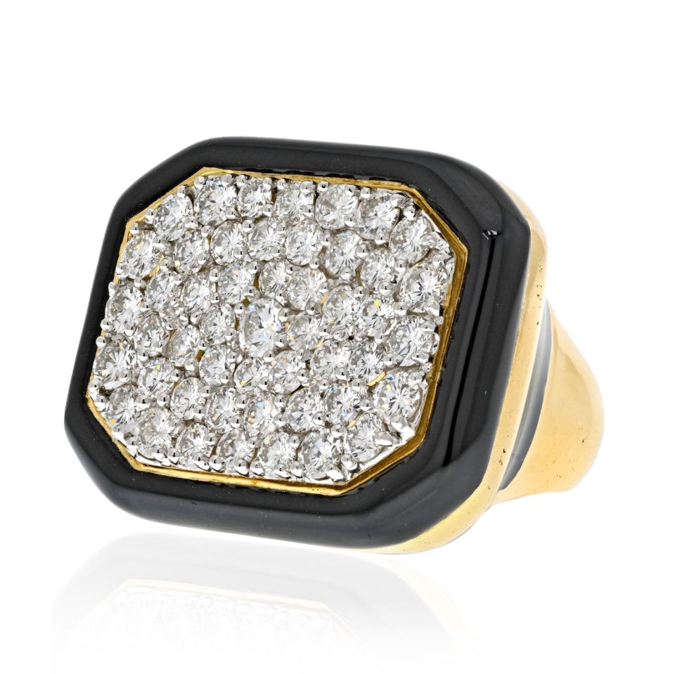 David Webb Diamond Cluster Large Impressive Statetement Ring - The Back Vault