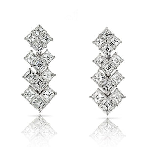 Platinum Asscher Cut 10.25cttw Diamond Earrings