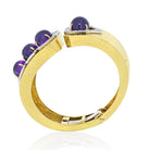 David Webb Platinum & 18K Yellow Gold Cabochon Amethyst And Diamond Cuff Bracelet - The Back Vault