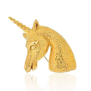 David Webb Platinum & 18K Yellow Gold Unicorn Brooch