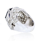 Platinum 7 Carat Emerald Cut Sapphire Diamond Ring - The Back Vault