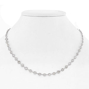 Platinum 15 Old European Cut Diamond By The Yard Chain Necklace