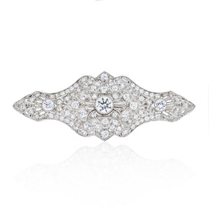 Platinum 5.50cttw Art Deco Diamond Brooch