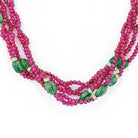 David Webb 18K White Gold 5 Strand Of Ruby And Sapphires Necklace - The Back Vault