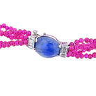 David Webb 18K White Gold 5 Strand Of Ruby And Sapphires Necklace - The Back Vault