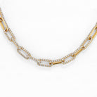 18K Yellow Gold 22 inches Diamond Link Chain Necklace - The Back Vault