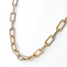 18K Yellow Gold 22 inches Diamond Link Chain Necklace - The Back Vault