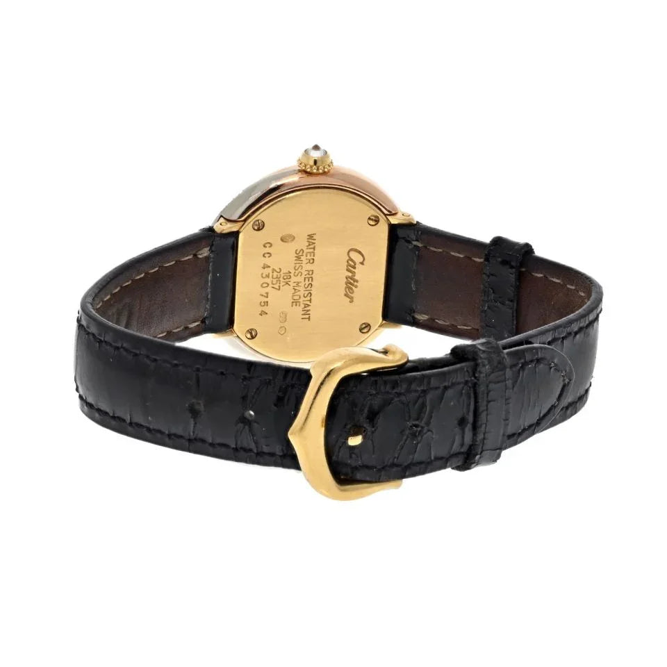 Cartier 18K Trinity All Diamond 26mm Round Dial Leather