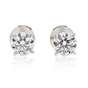 Cartier Platinum 1.94cts Round Diamond Earrings