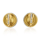 David Webb Platinum & 18K Yellow Gold Hammered Gold And Black Enamel Clip Earrings - The Back Vault