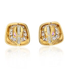 David Webb Platinum & 18K Yellow Gold Cushion Cut Amethyst And Diamond Clip On Earrings - The Back Vault