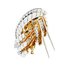 David Webb 18K Yellow Gold White Enamel And 8.00cttw Diamond Knot Brooch - The Back Vault