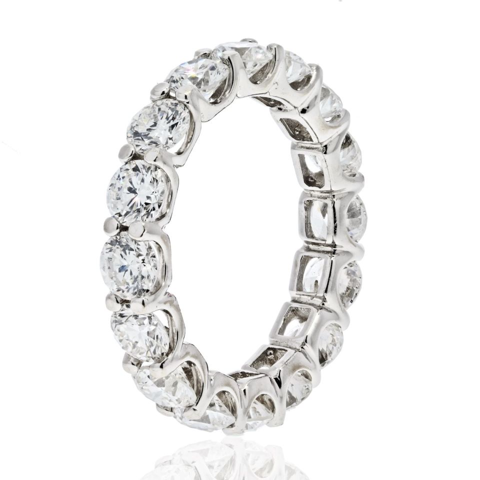 Platinum 4.11cttw Round Cut Diamond Eternity Eternity Band - The Back Vault