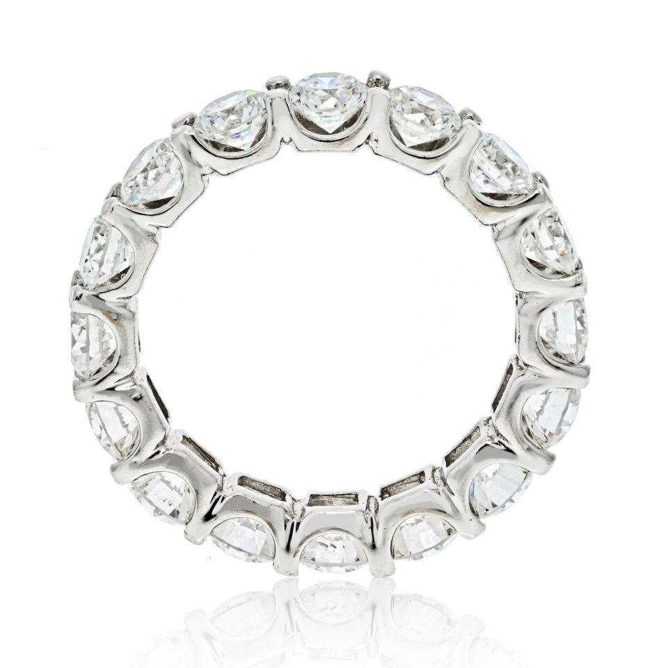 Platinum 4.11cttw Round Cut Diamond Eternity Eternity Band - The Back Vault