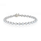 Tennis Platinum 7.48cts Round Brilliant Cut Shared Prong Bracelet - The Back Vault