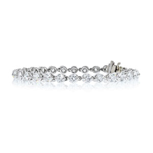 Tennis Platinum 8.15cttw Round Diamond Shared Prong Bracelet