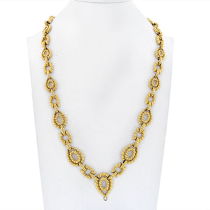 David Webb 18K Yellow Gold Twisted Open Link Long Necklace