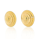 David Webb 18K Yellow Gold Gold Beehive Shield Clip Earrings - The Back Vault