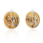 David Webb 18K Yellow Gold Gold Beehive Shield Clip Earrings - The Back Vault