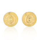 David Webb 18K Yellow Gold Gold Beehive Shield Clip Earrings - The Back Vault