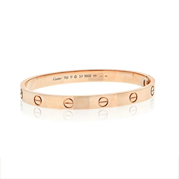 Cartier Love 18K Rose Gold Love Size 17 Bracelet – The Back Vault