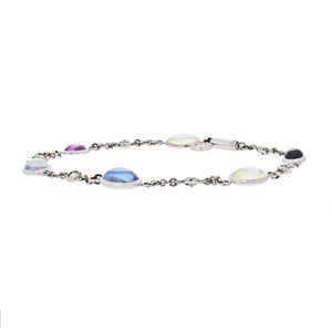 Bvlgari 18K White Gold Parentesi Gemstone And Diamond Chain Bracelet