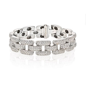 Chopard 18K White Gold 20 Carat Micro Pave Diamond Link Bracelet