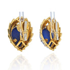 David Webb Blue Lapis, Diamonds and White Enamel Earrings - The Back Vault