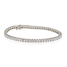 14K White Gold 7.00 Carat Princess Cut Diamond Tennis Bracelet - The Back Vault