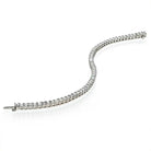 14K White Gold 7.00 Carat Princess Cut Diamond Tennis Bracelet - The Back Vault