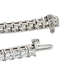 14K White Gold 7.00 Carat Princess Cut Diamond Tennis Bracelet - The Back Vault