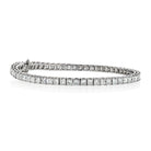 14K White Gold 7.00 Carat Princess Cut Diamond Tennis Bracelet - The Back Vault