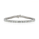 14K White Gold 7.70 Carat Princess Cut Diamond Bracelet - The Back Vault